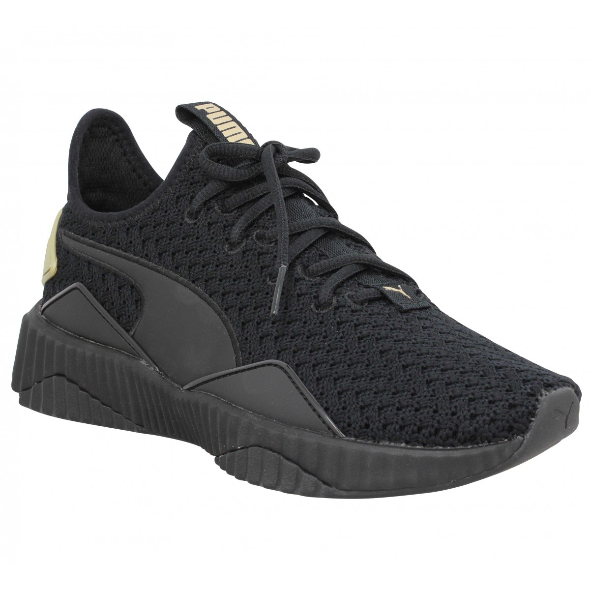 chaussure puma noir et or