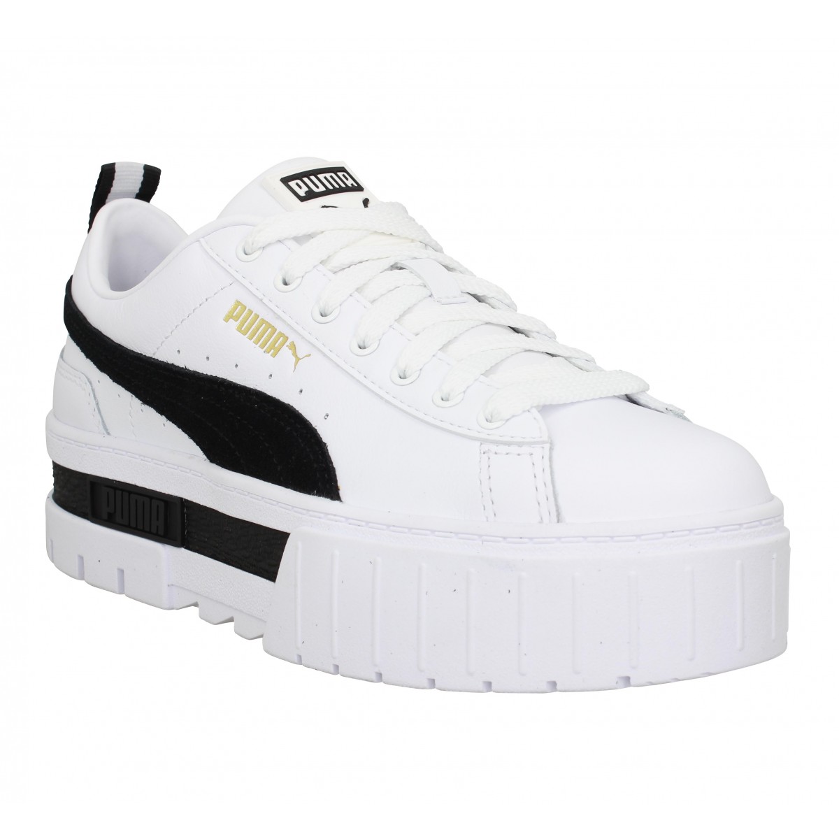 Puma mayze cuir femme blanc femme