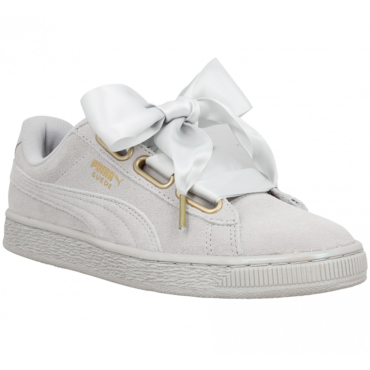 PUMA Suede Heart Satin Gris