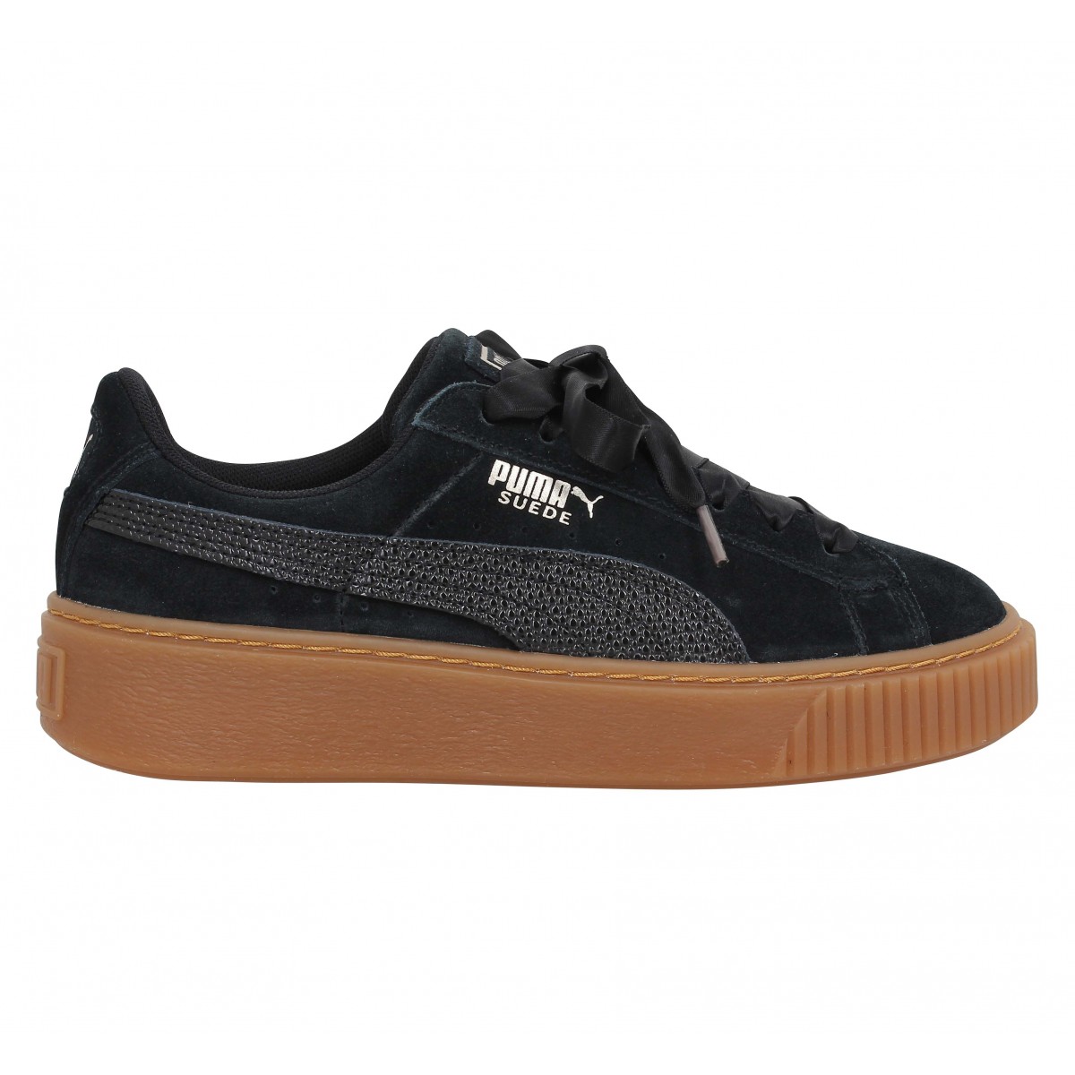 puma platform noir et or