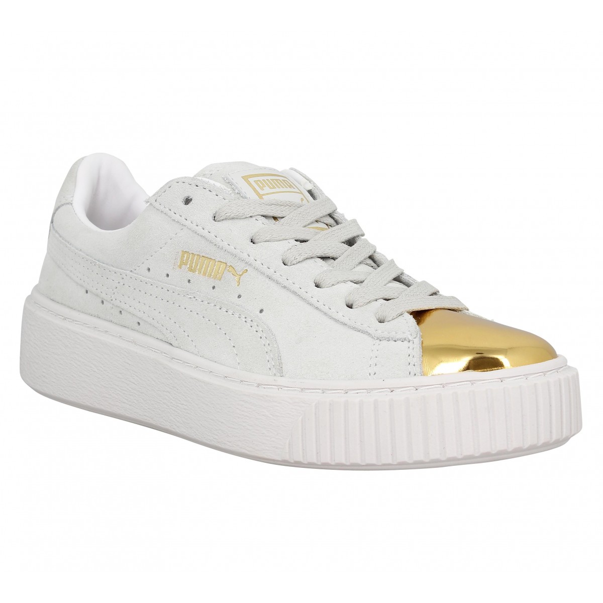 puma suede platform jaune