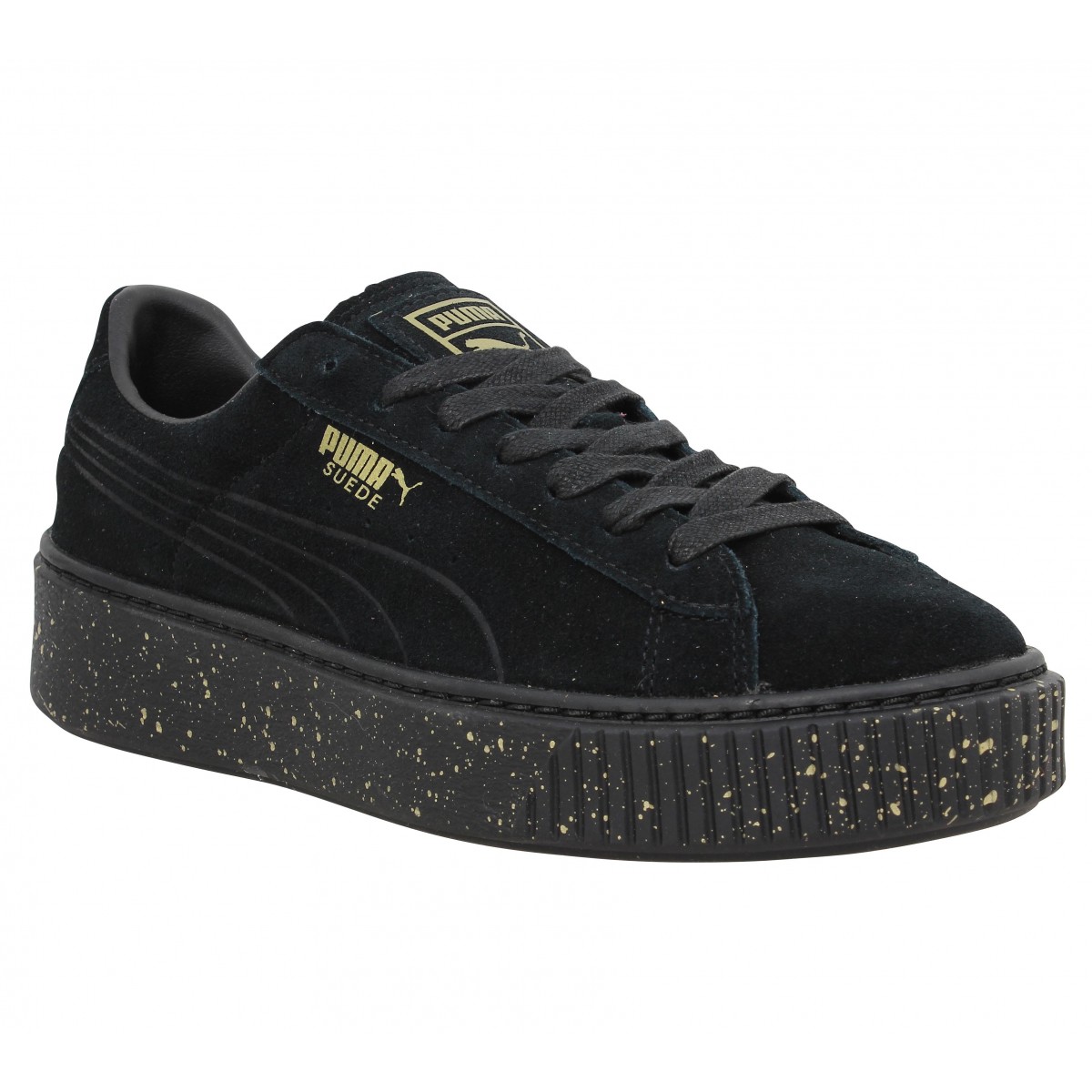 puma suede platform rouge