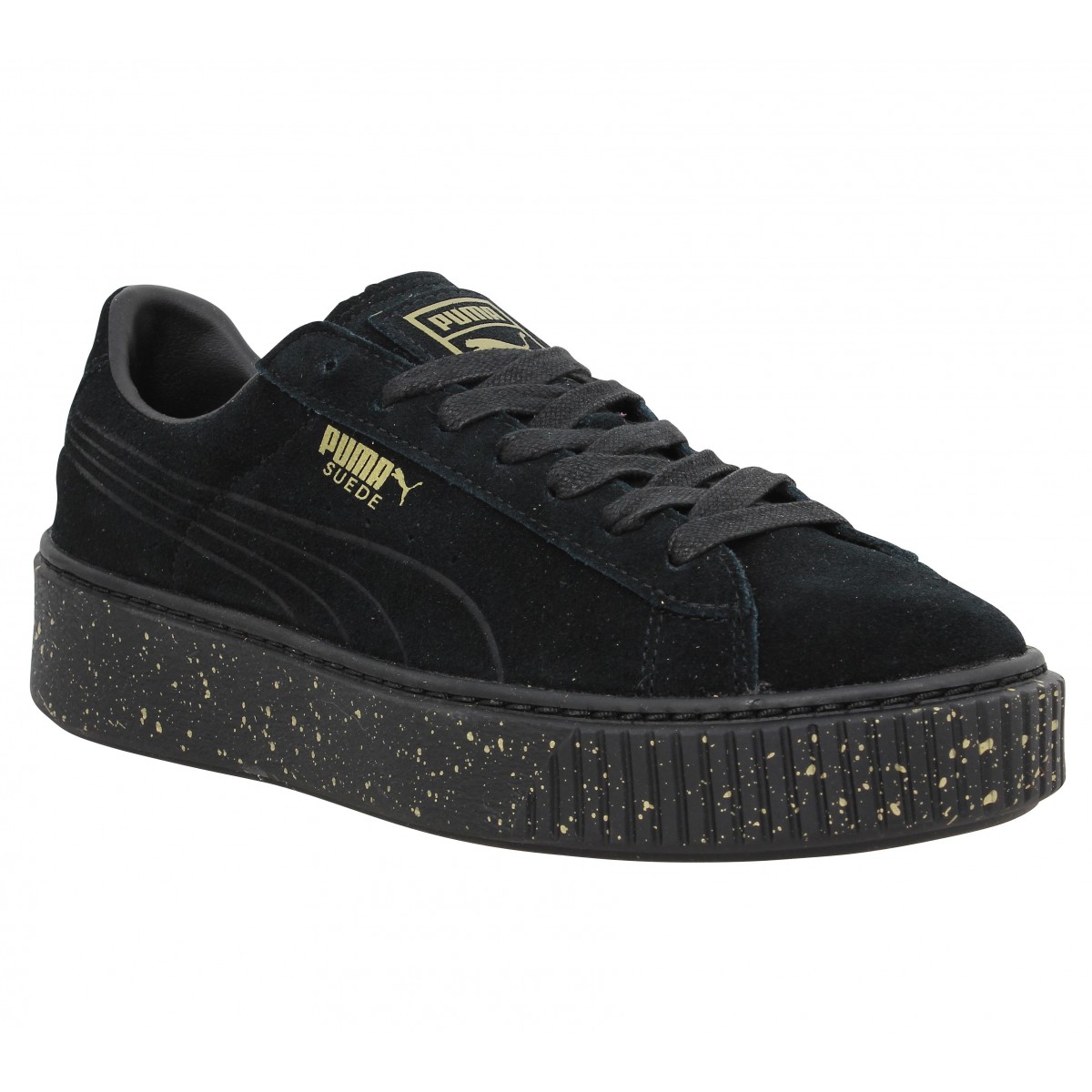 puma suede platform noir