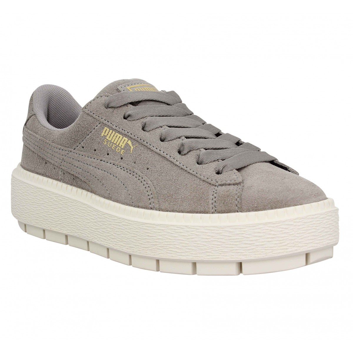 puma suede platform rouge