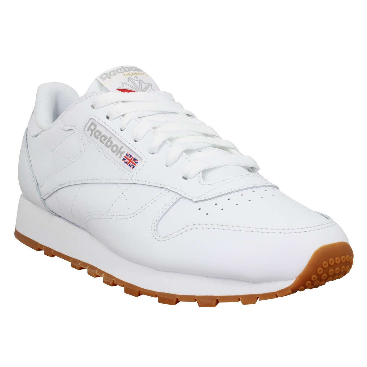 Baskets REEBOK Classic Leather cuir Homme Blanc Gris