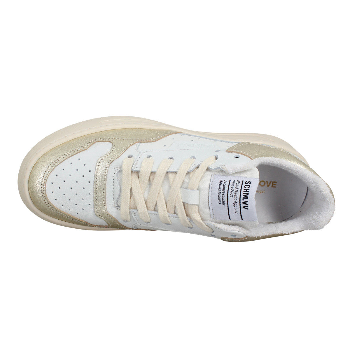 Chaussures Schmoove smatch new trainer cuir femme blanc champagne