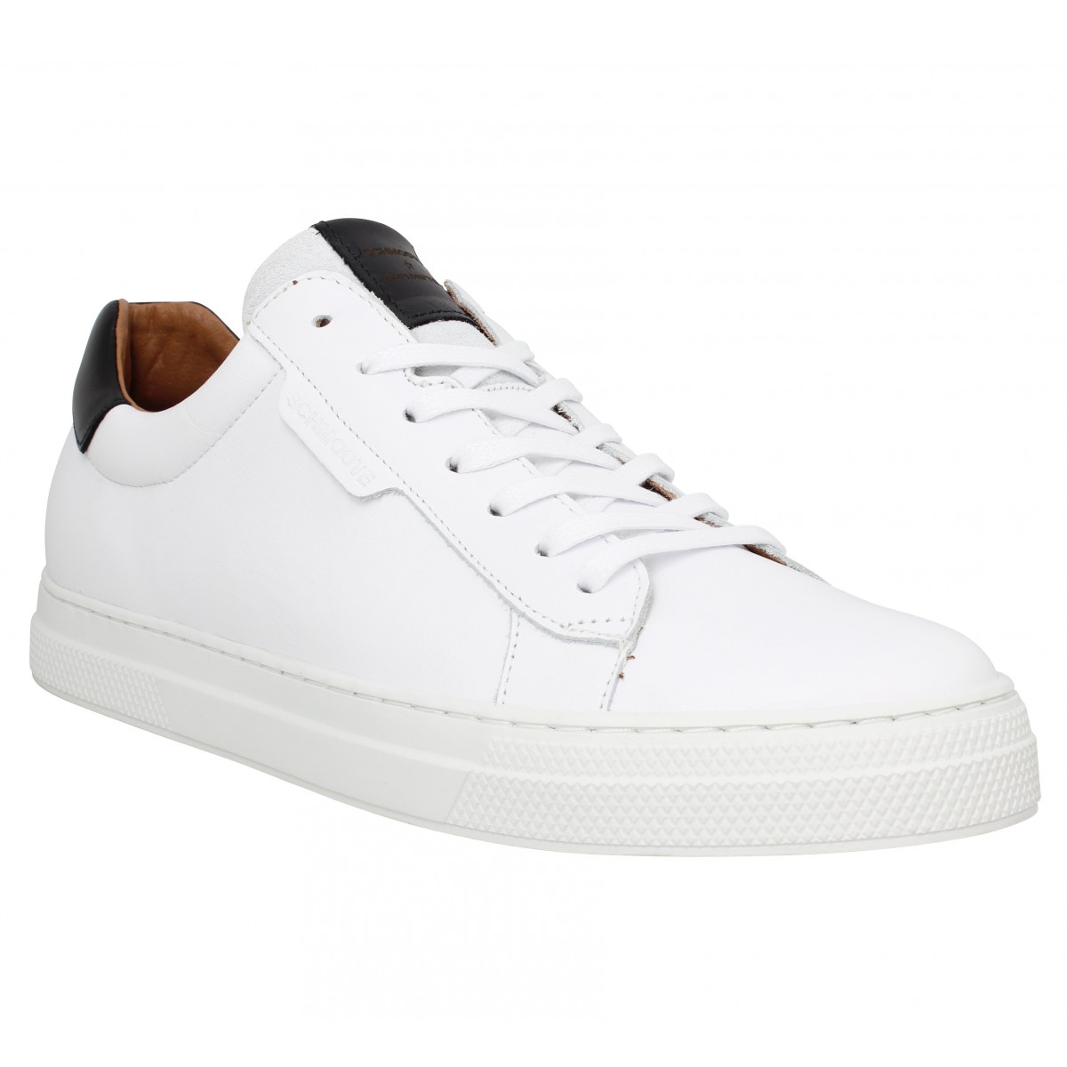 Baskets SCHMOOVE Spark Clay cuir Homme Blanc Noir