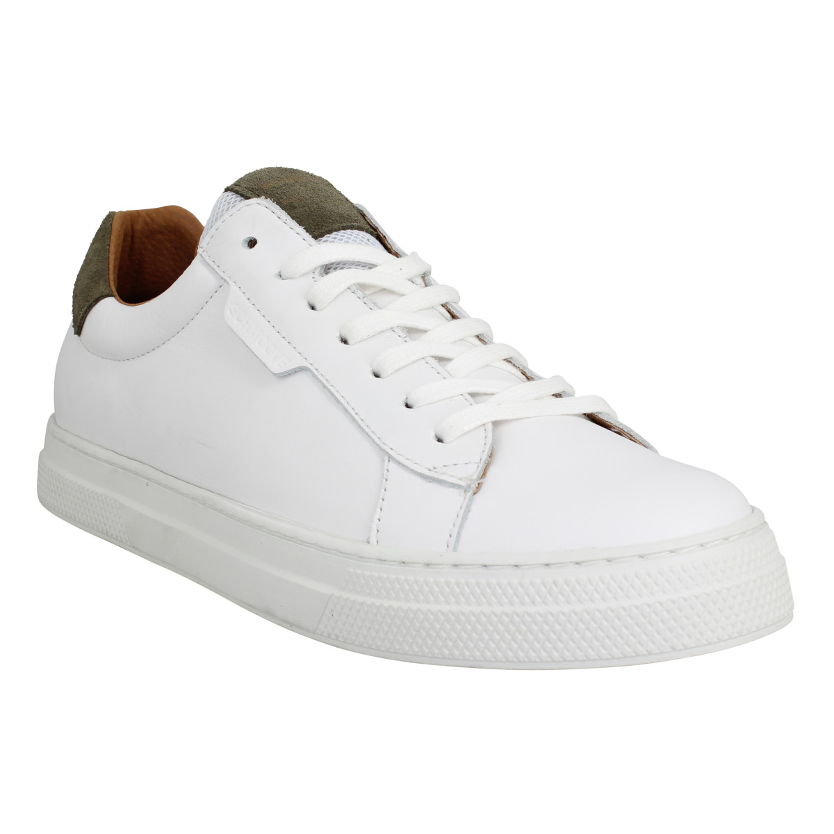 Baskets SCHMOOVE Spark Clay cuir suede Homme Blanc Foret