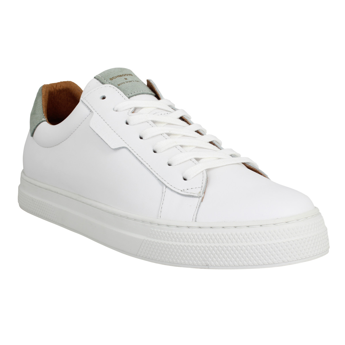 Baskets SCHMOOVE Spark Clay cuir suede Homme Blanc Menta