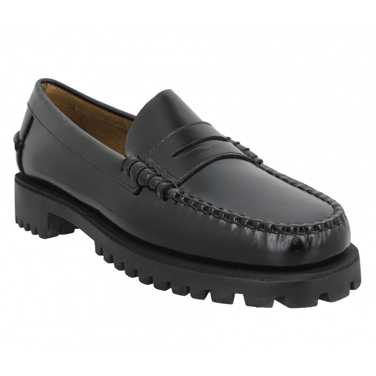 Mocassins SEBAGO Dan Lug cuir Femme Noir