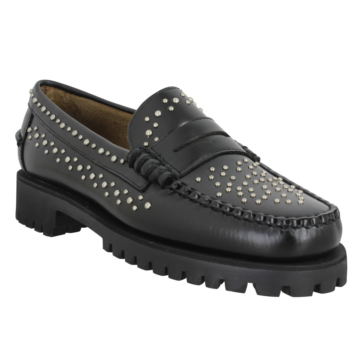 Mocassins SEBAGO Dan Lug Studs cuir Femme Noir