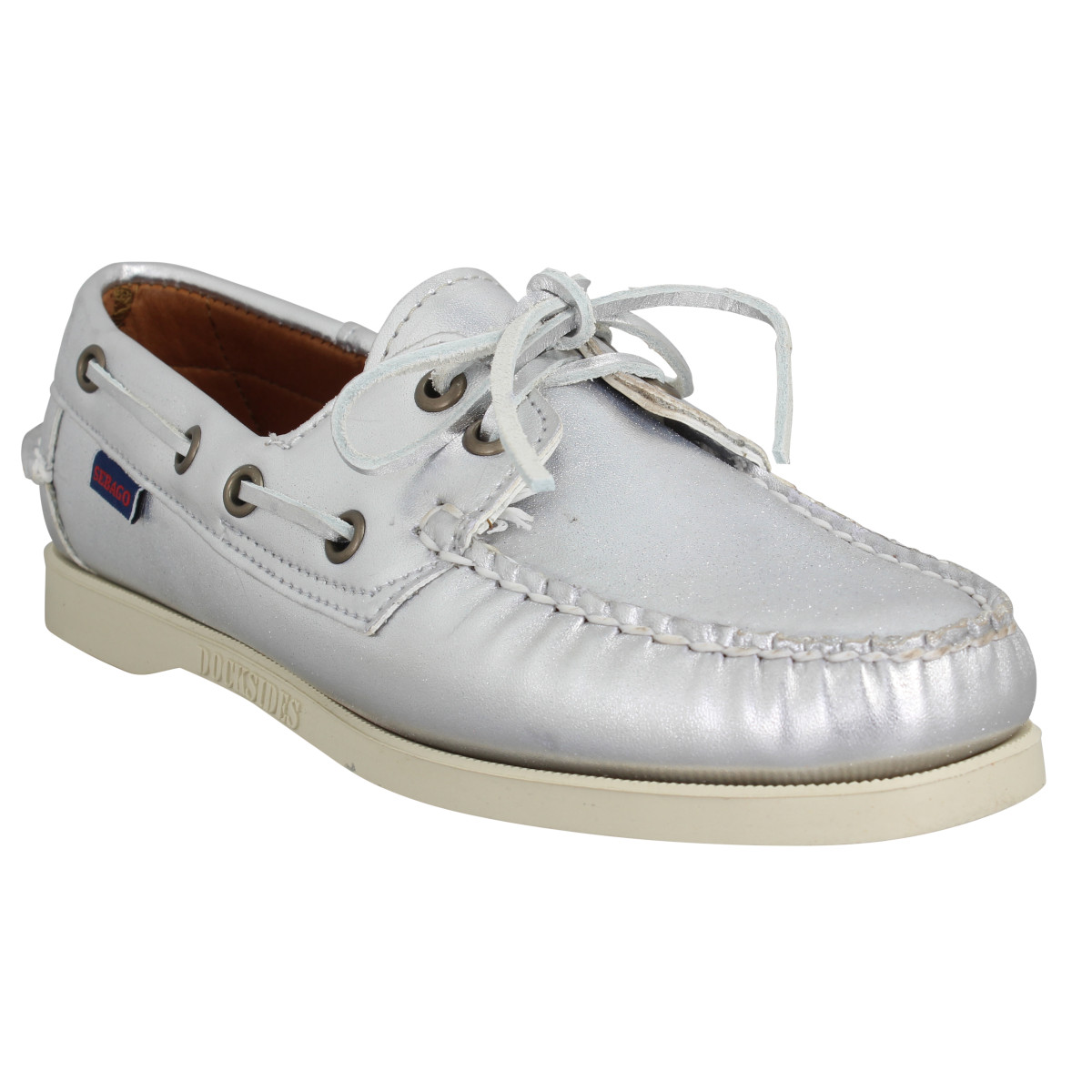 Sebago Femme Docksides Cuir -36-silver