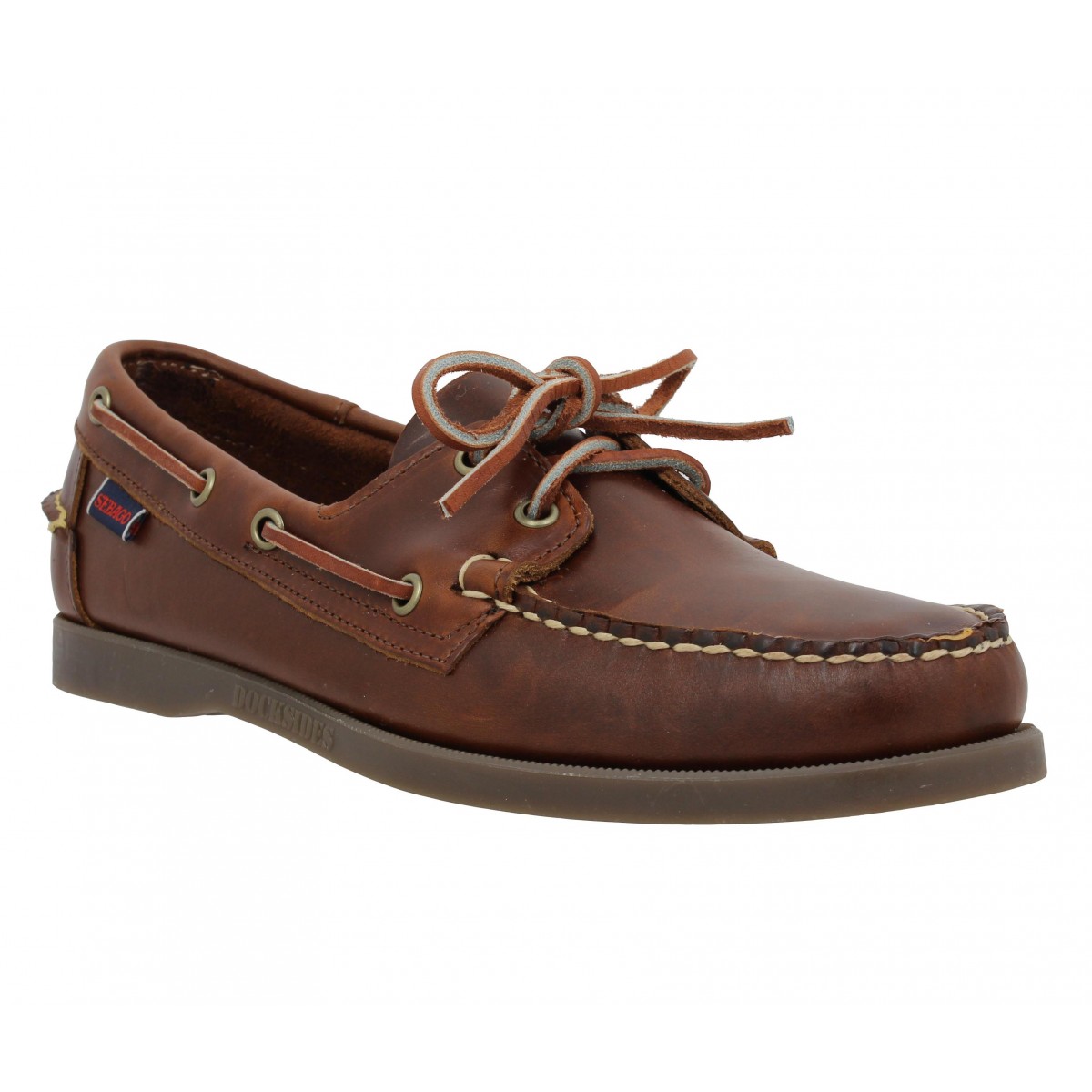 Chaussures bateaux SEBAGO Docksides cuir Homme Chocolat