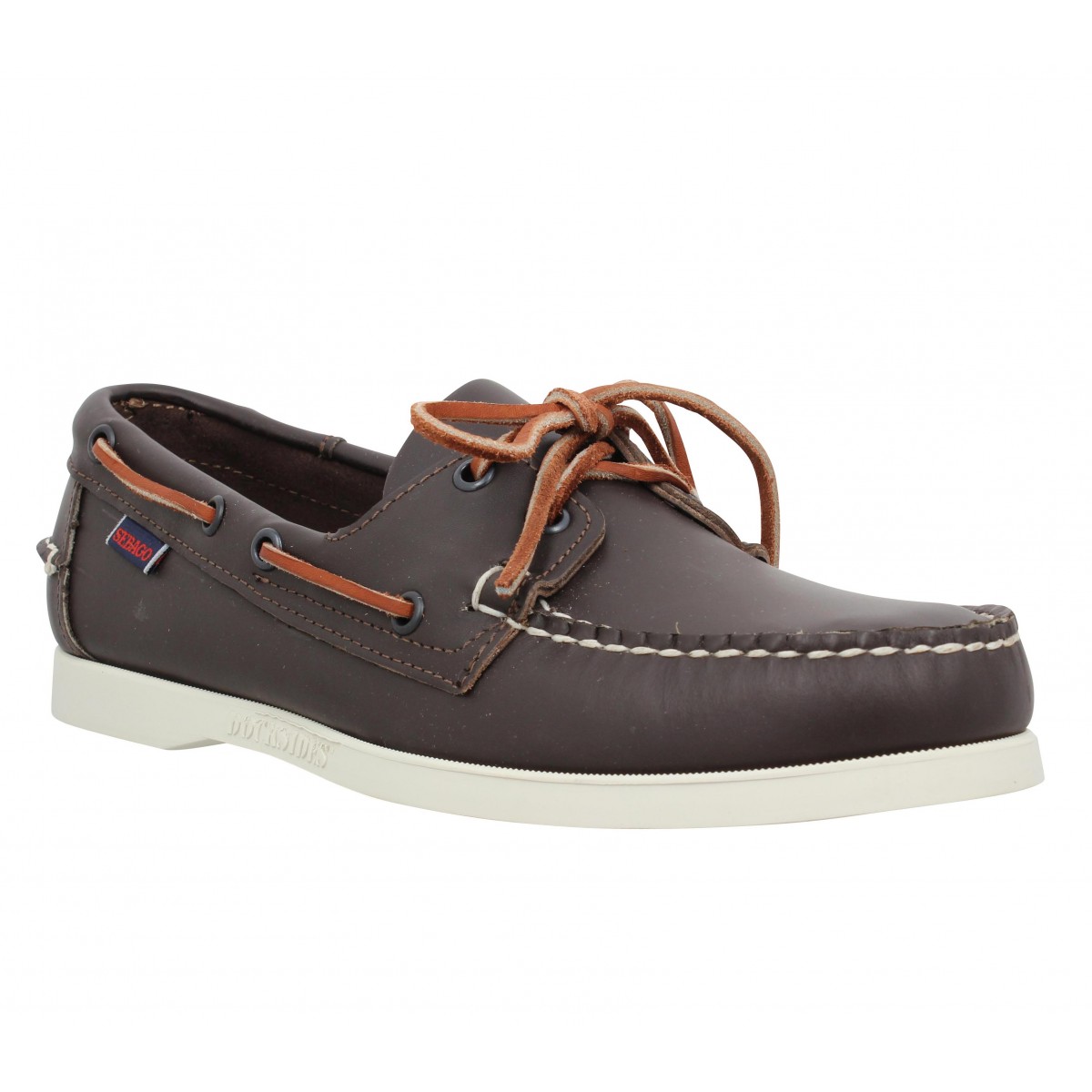 Chaussures bateaux SEBAGO Docksides cuir Homme Marron