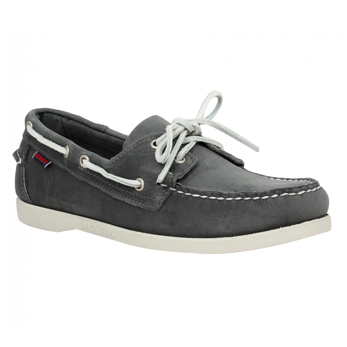 Chaussures bateaux SEBAGO Docksides velours Homme Gris