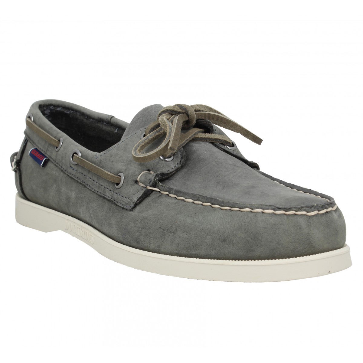 Chaussures bateaux SEBAGO Docksides Portland cuir crazy Homme Dark Grey