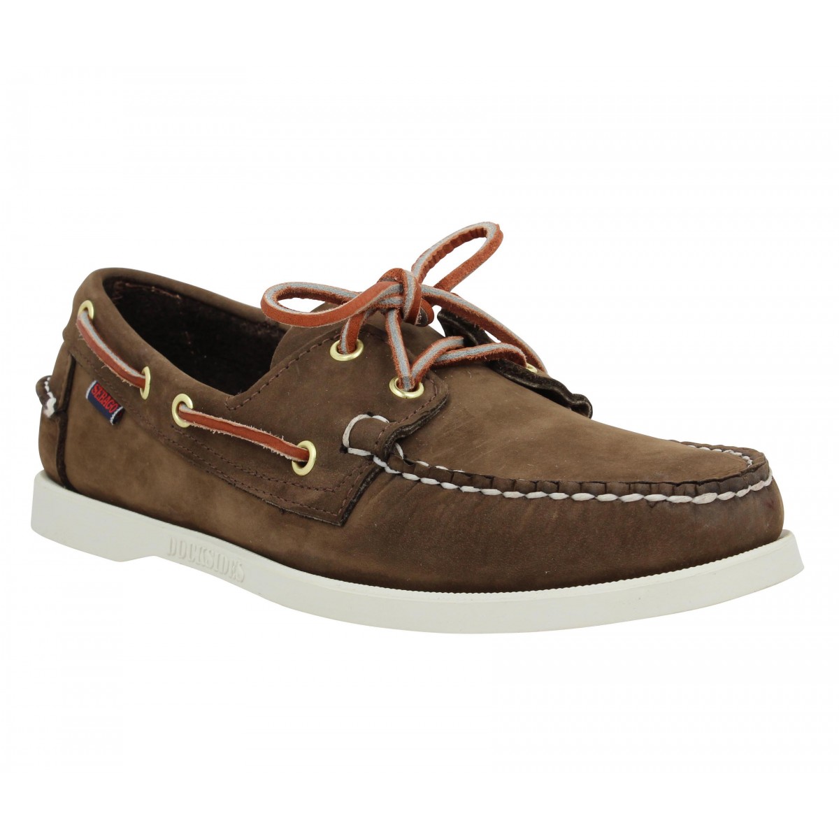 Chaussures bateaux SEBAGO Docksides velours Homme Marron