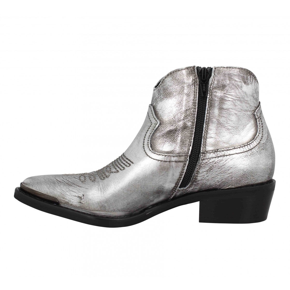boots femme argent