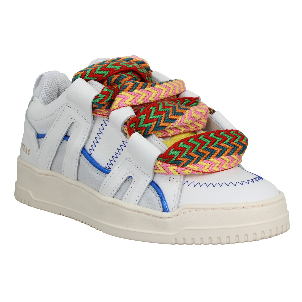 Semerdjian inna cuir femme blanc bleu femme Fanny chaussures