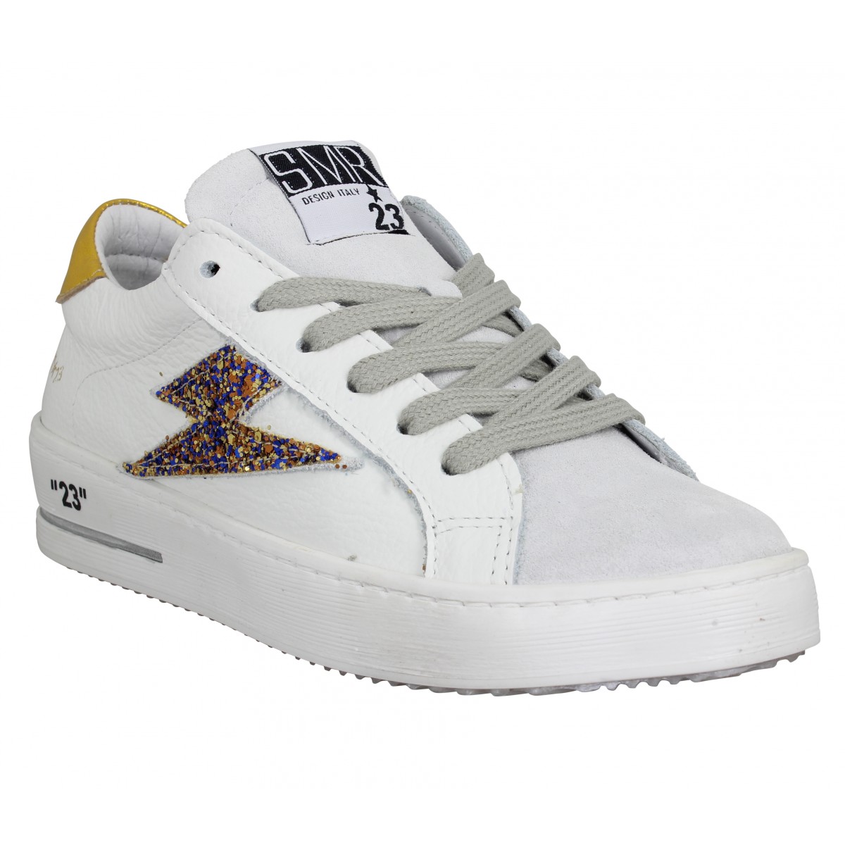 Semerdjian maya 9505 cuir velours femme blanc glitter multi femme