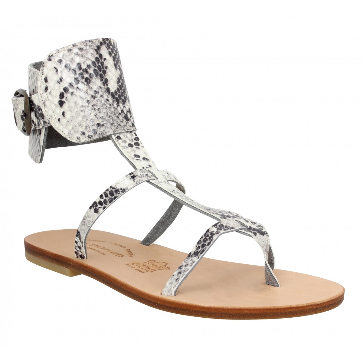 Nu-pieds SPARTIATES PHOCEENNES Alicia cuir Femme Python