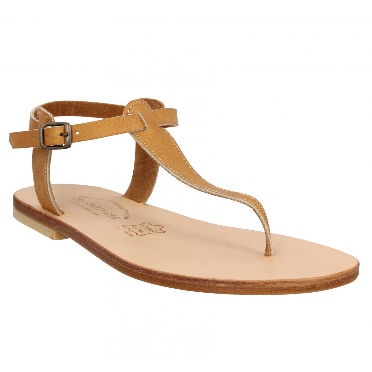 Nu-pieds SPARTIATES PHOCEENNES Bali cuir Femme Naturel