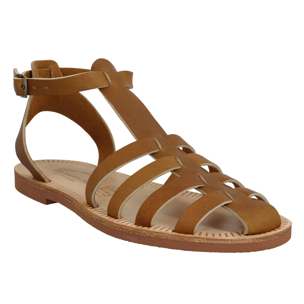 Nu-pieds SPARTIATES PHOCEENNES Jana cuir Femme Naturel