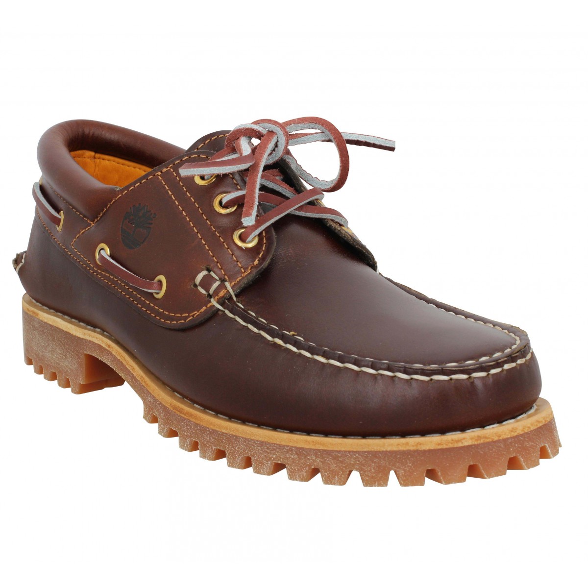 Chaussures bateaux TIMBERLAND Authentic Handsewn Boat Shoe cuir Homme Marron