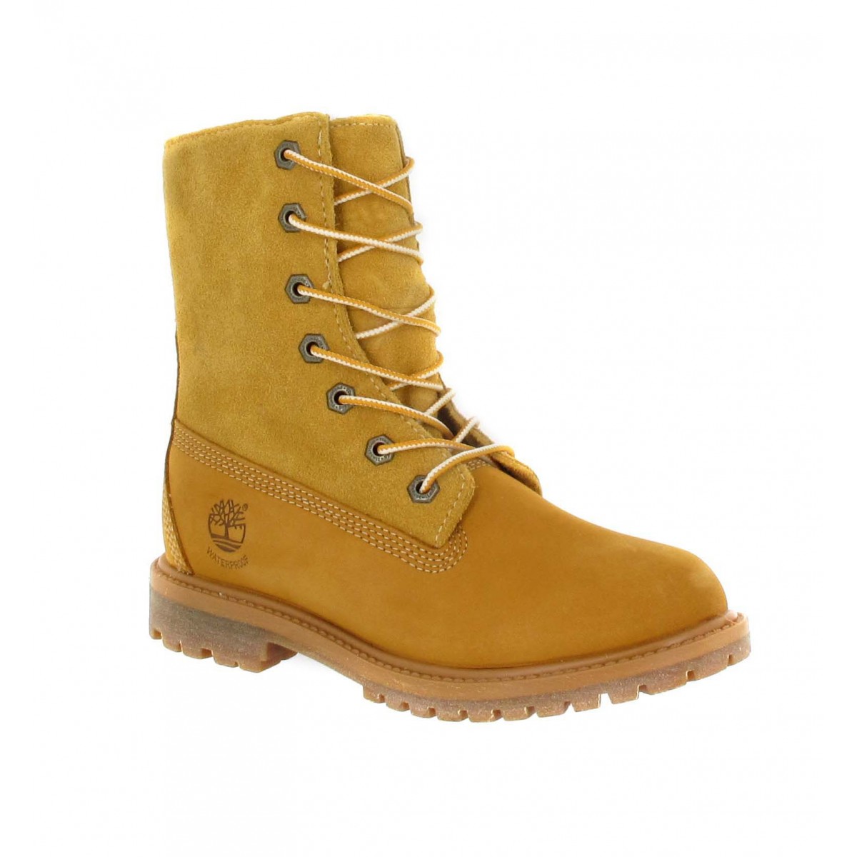 Bottines TIMBERLAND Authentics nubuck + velours Femme Ocre