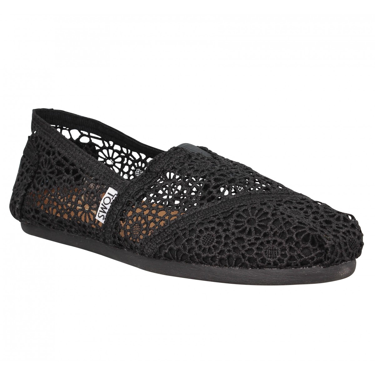 Toms classic crochet noir femme Fanny chaussures