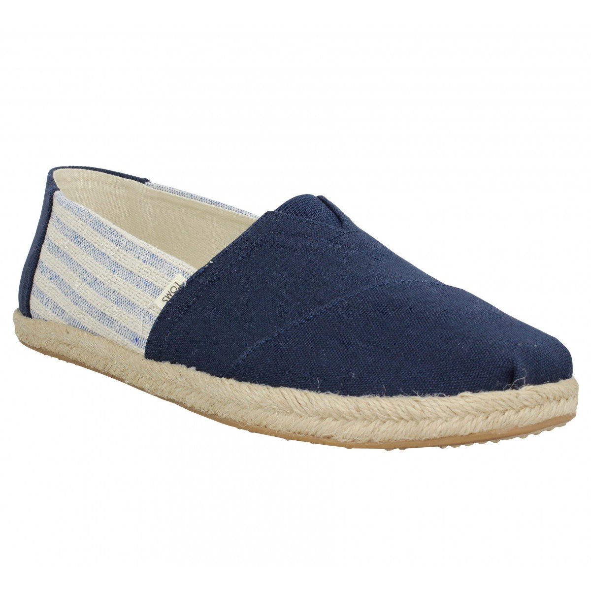 Toms classic toile homme navy stripes homme | Fanny chaussures
