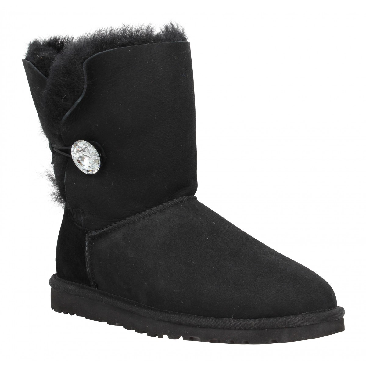 Bottines UGG AUSTRALIA Bailey Button Bling velours Femme Noir