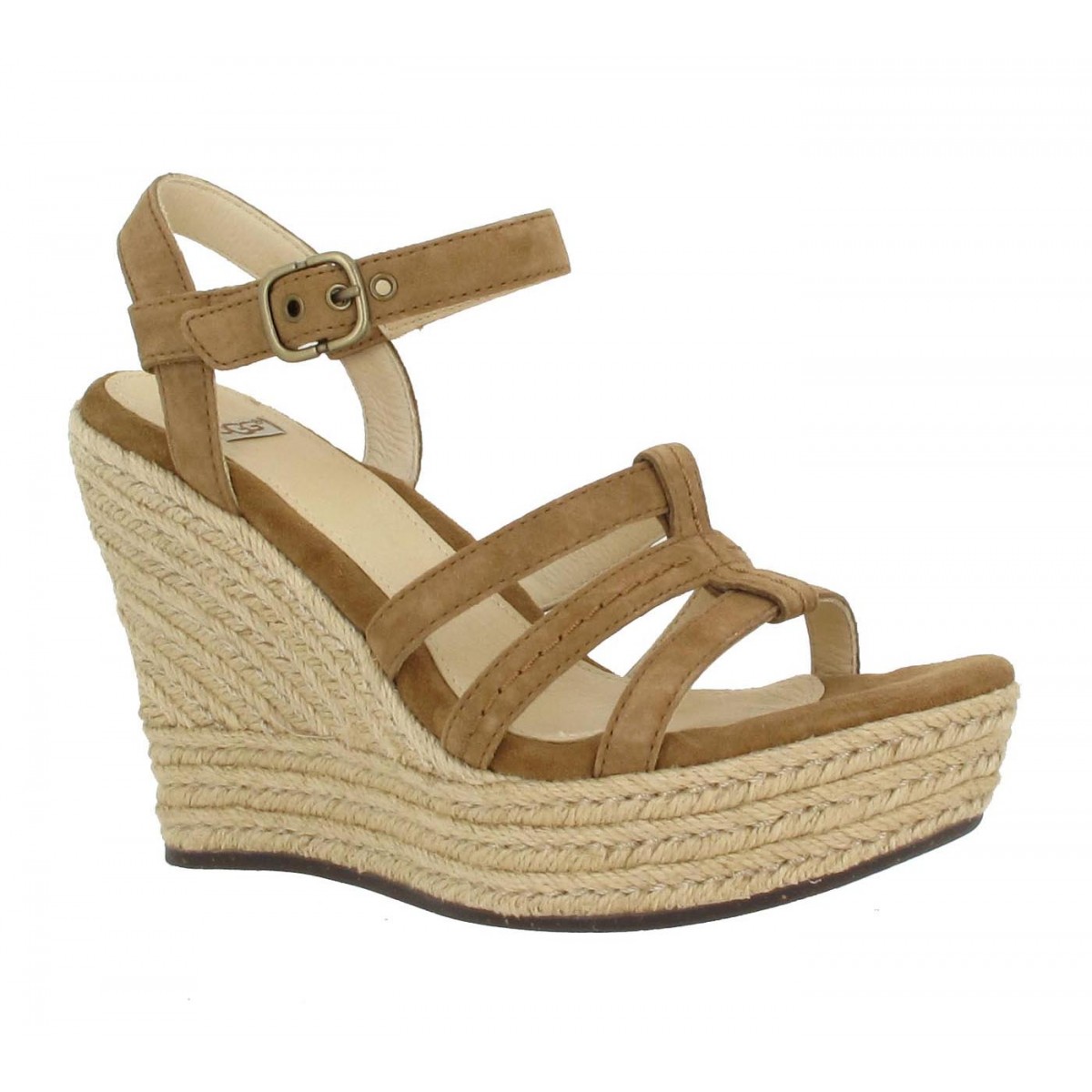 Compensées UGG AUSTRALIA Callia velours Femme Chestnut