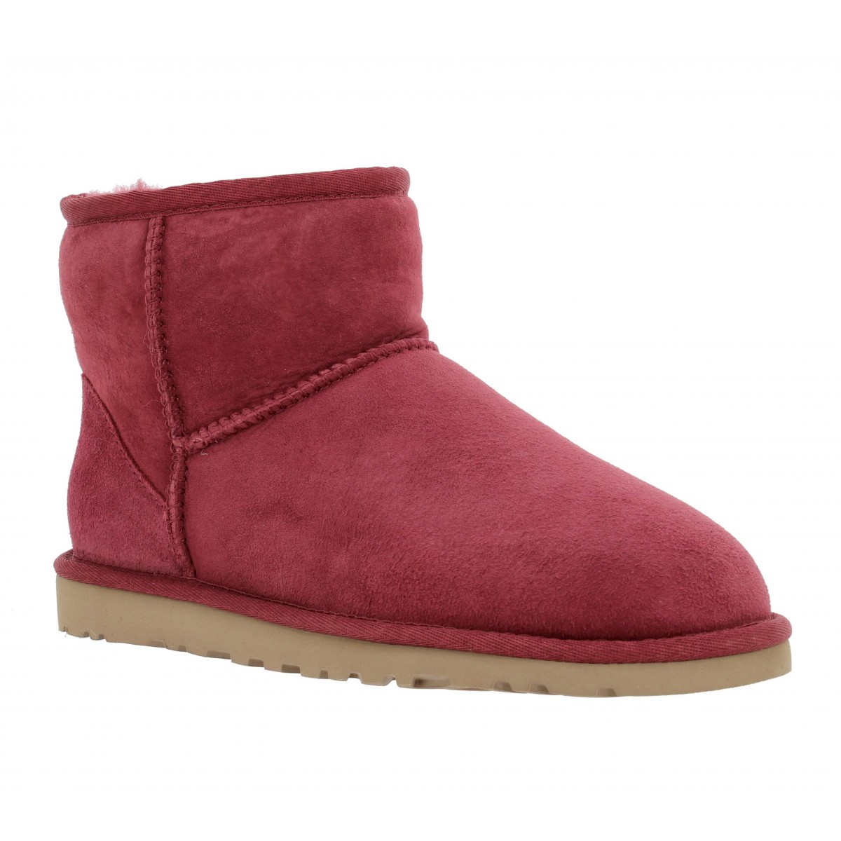 Bottines UGG AUSTRALIA Classic Mini velours Femme Sangria