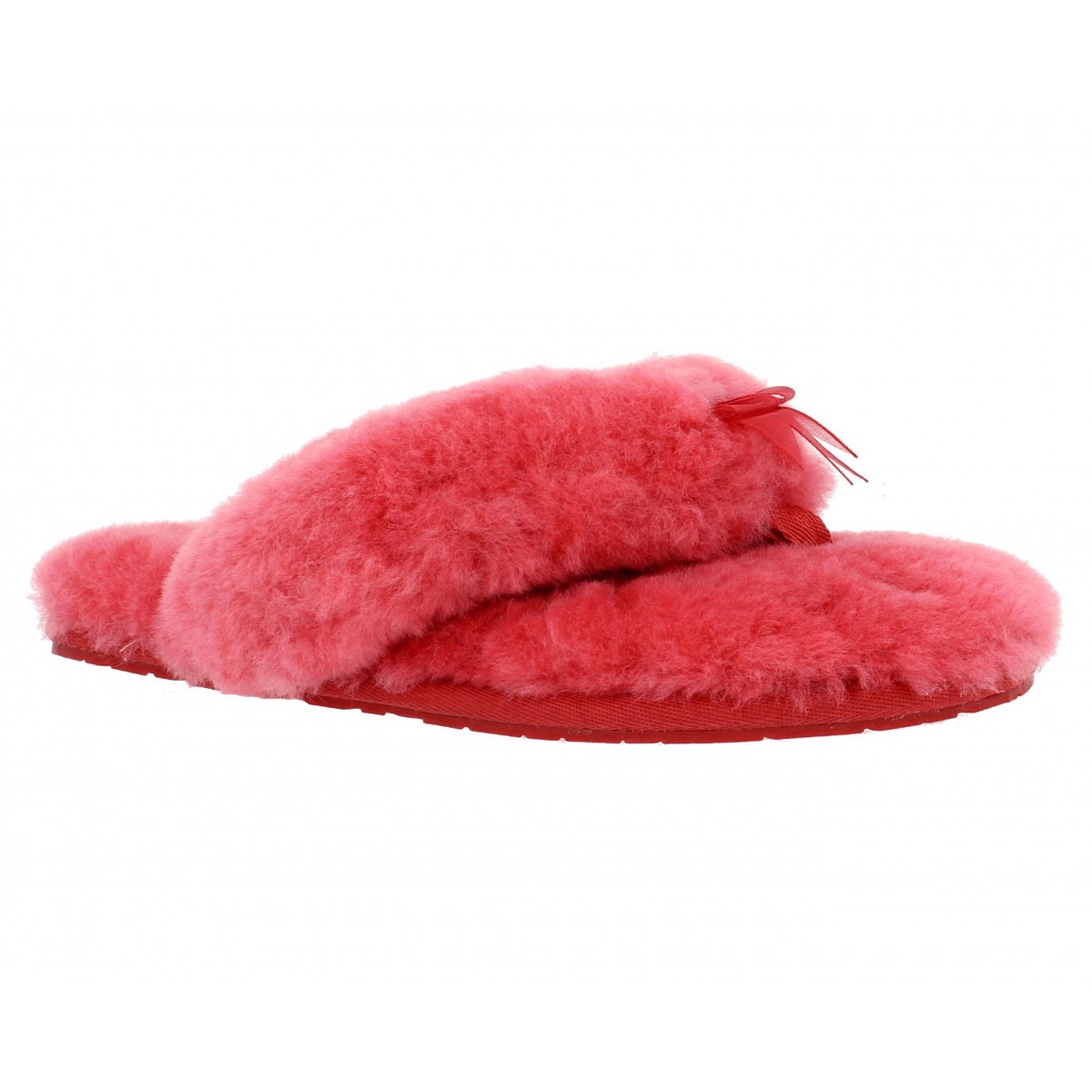 Ugg australia fluff flip flop fourrure femme rouge | Fanny chaussures