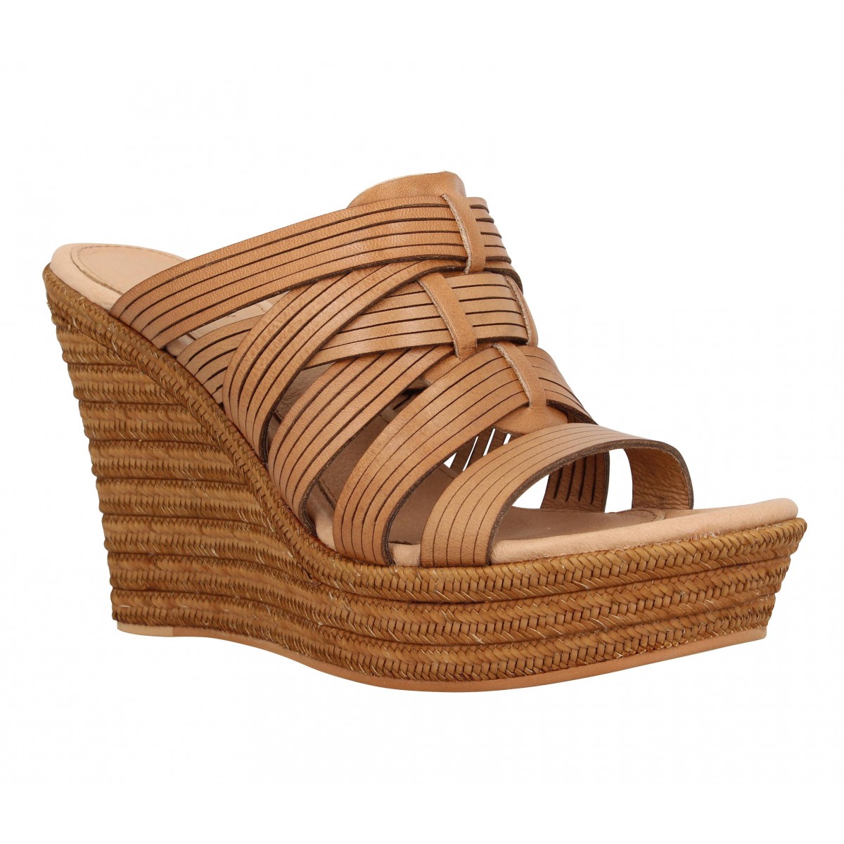 Compensées UGG AUSTRALIA Melinda cuir Femme Tan