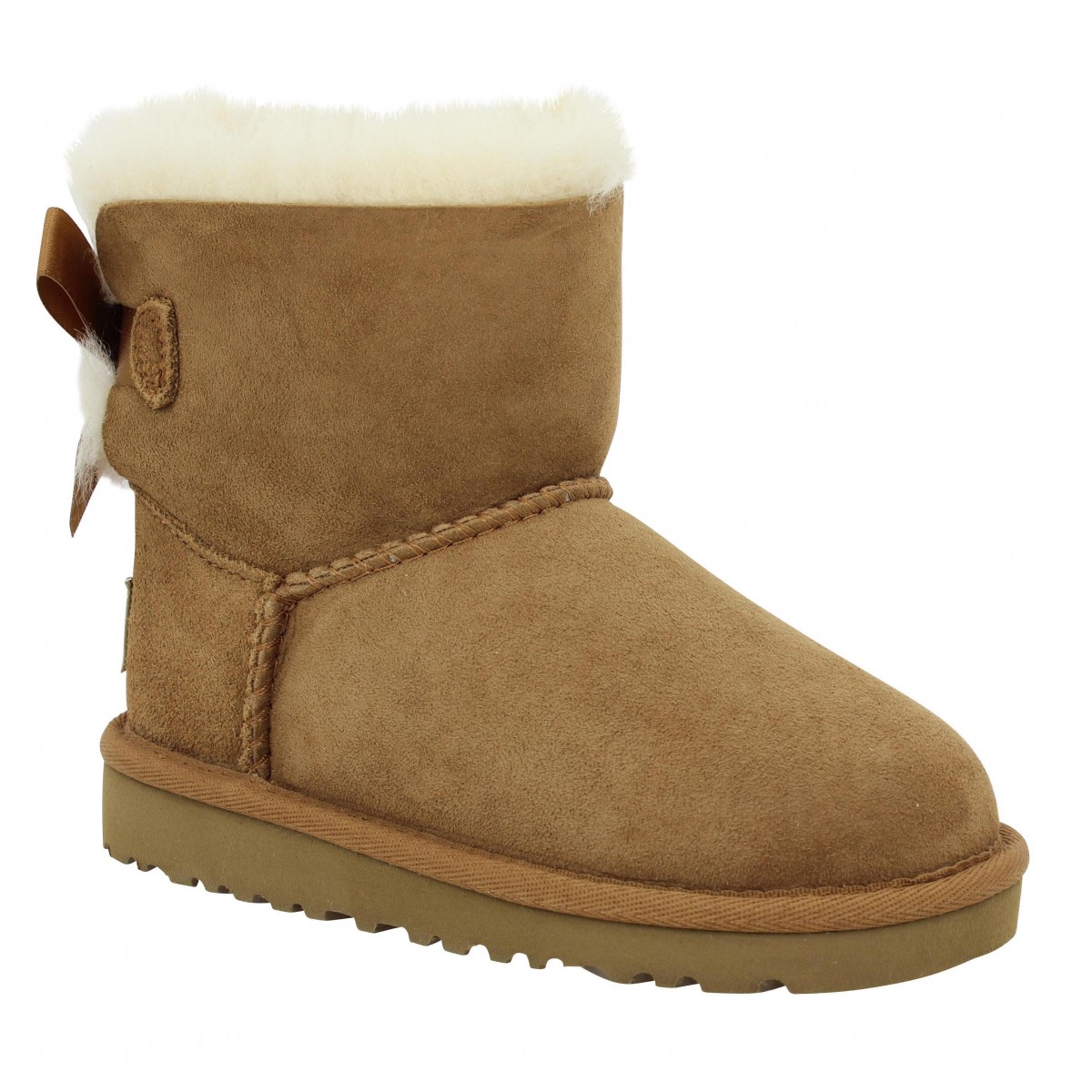 Bottines UGG AUSTRALIA Mini Bailey Bow velours Enfant Chestnut