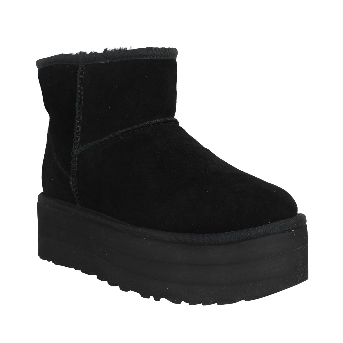 Bottines UGG Classic Mini Platform velours Femme Noir