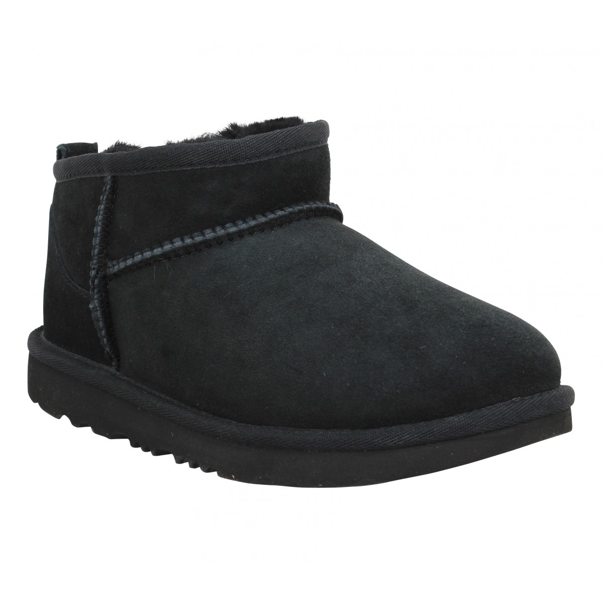 UGG Classic Ultra Mini velours Enfant-32,5-Noir