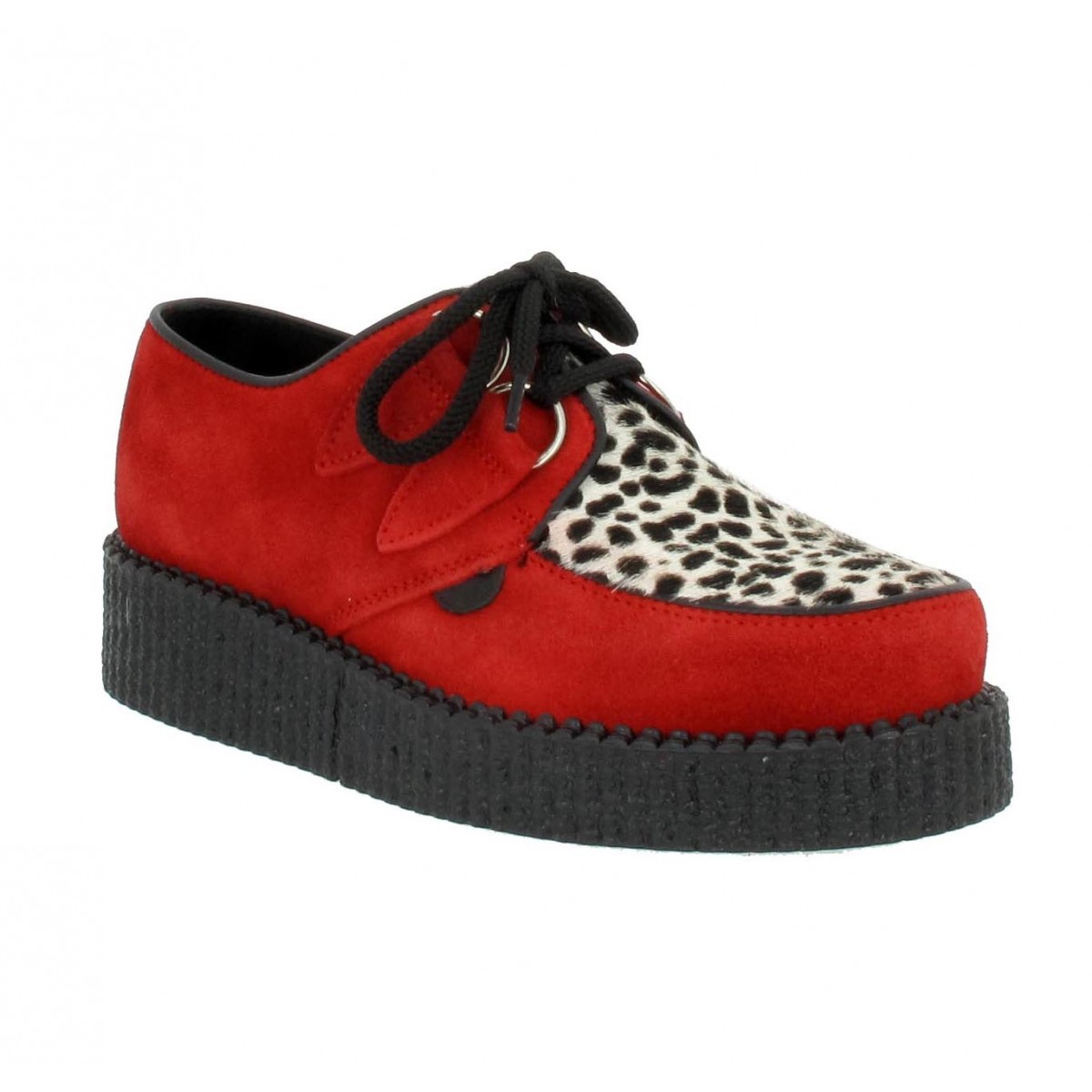 Compensées UNDERGROUND CREEPER Opium velours Femme Rouge