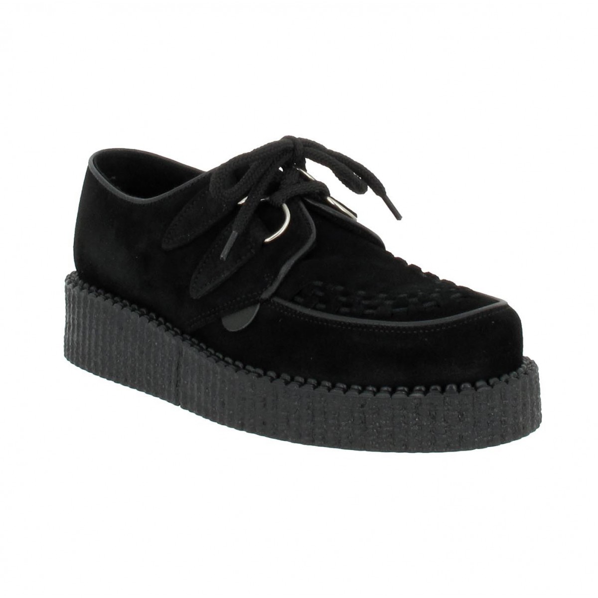 Compensées UNDERGROUND CREEPER Wulfrun velours Femme Black