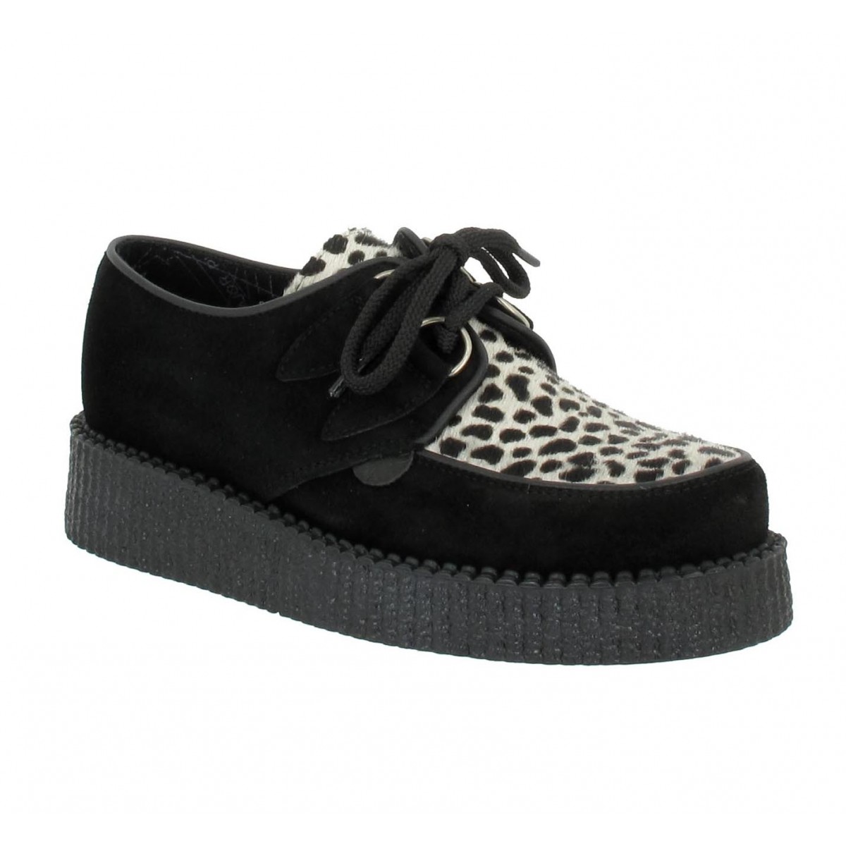 Compensées UNDERGROUND CREEPER Wulfrun velours Femme Noir