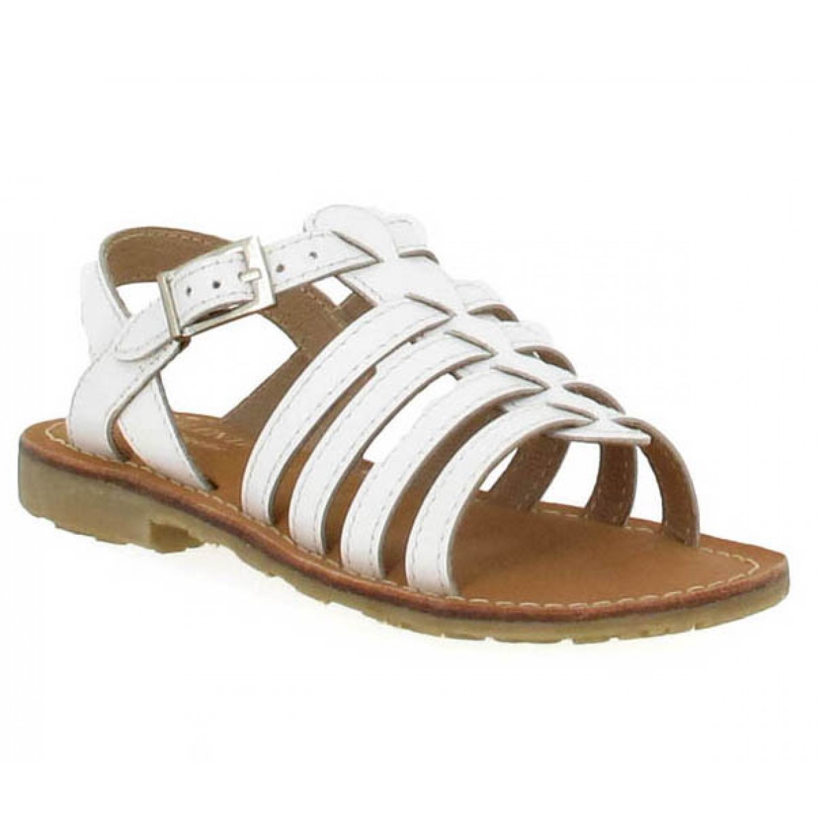 Sandales VALENTINE LA COQUINE 314 cuir Enfant Blanc