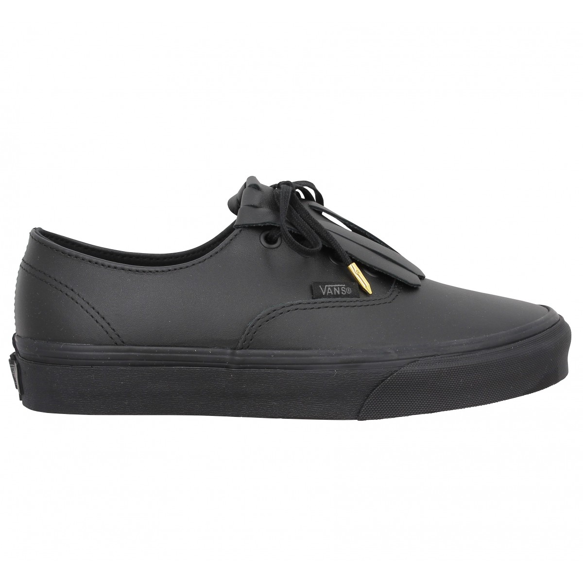 Vans en cuir noir femme store