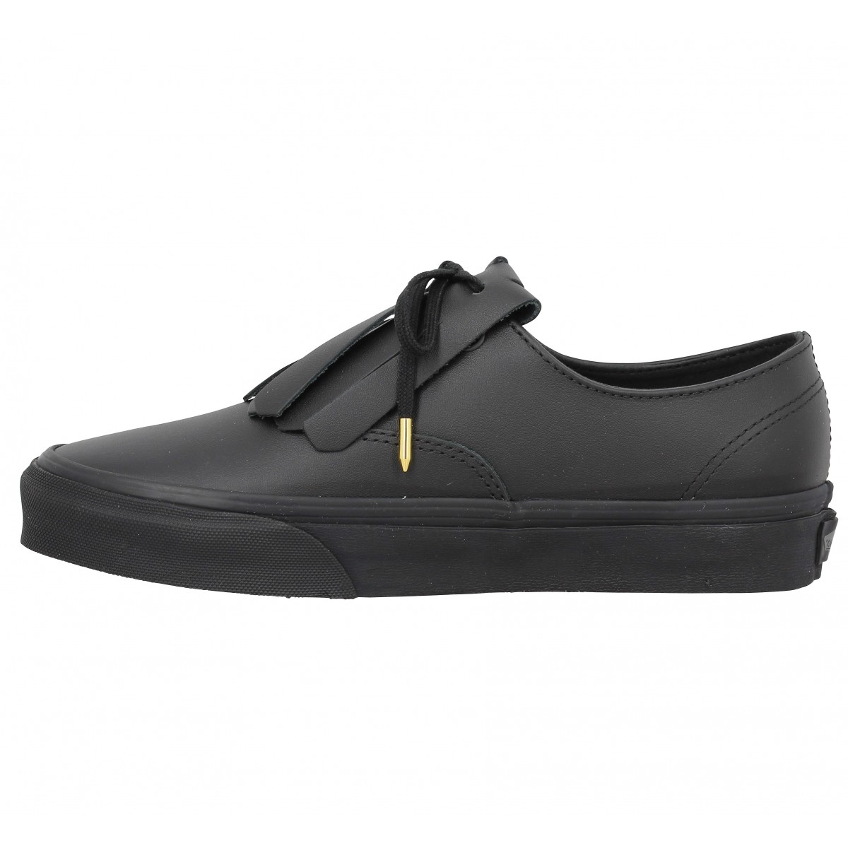 vans noir cuir femme