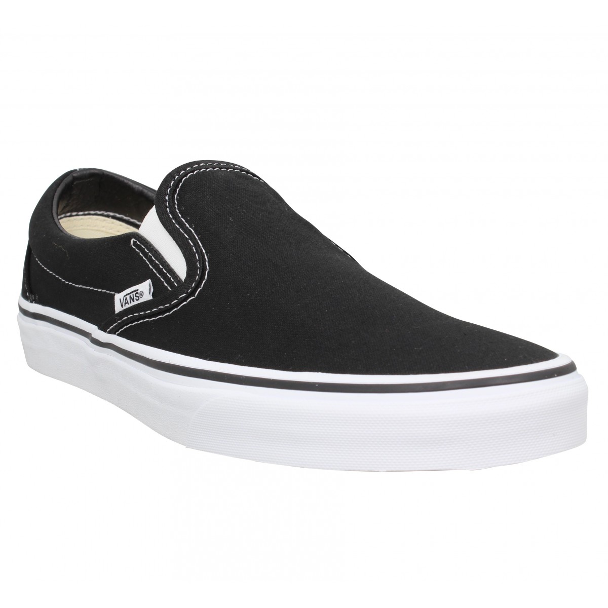 vans classic slip on shoes black