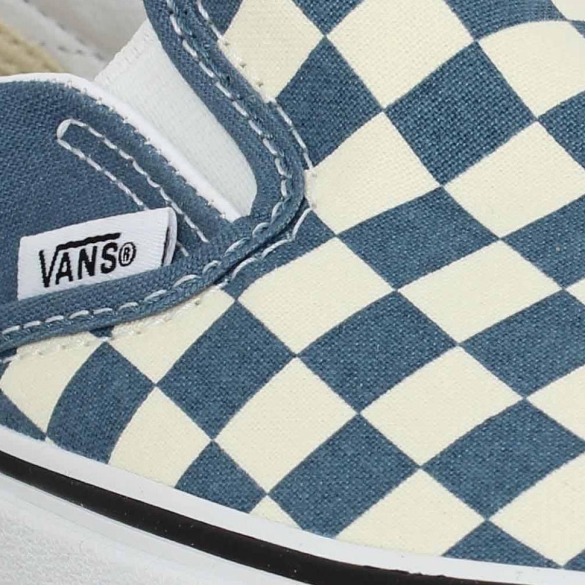 vans slip on damier bleu