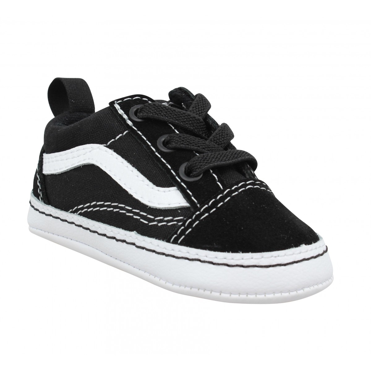 Baskets VANS Old Skool Crib velours toile Enfant Noir