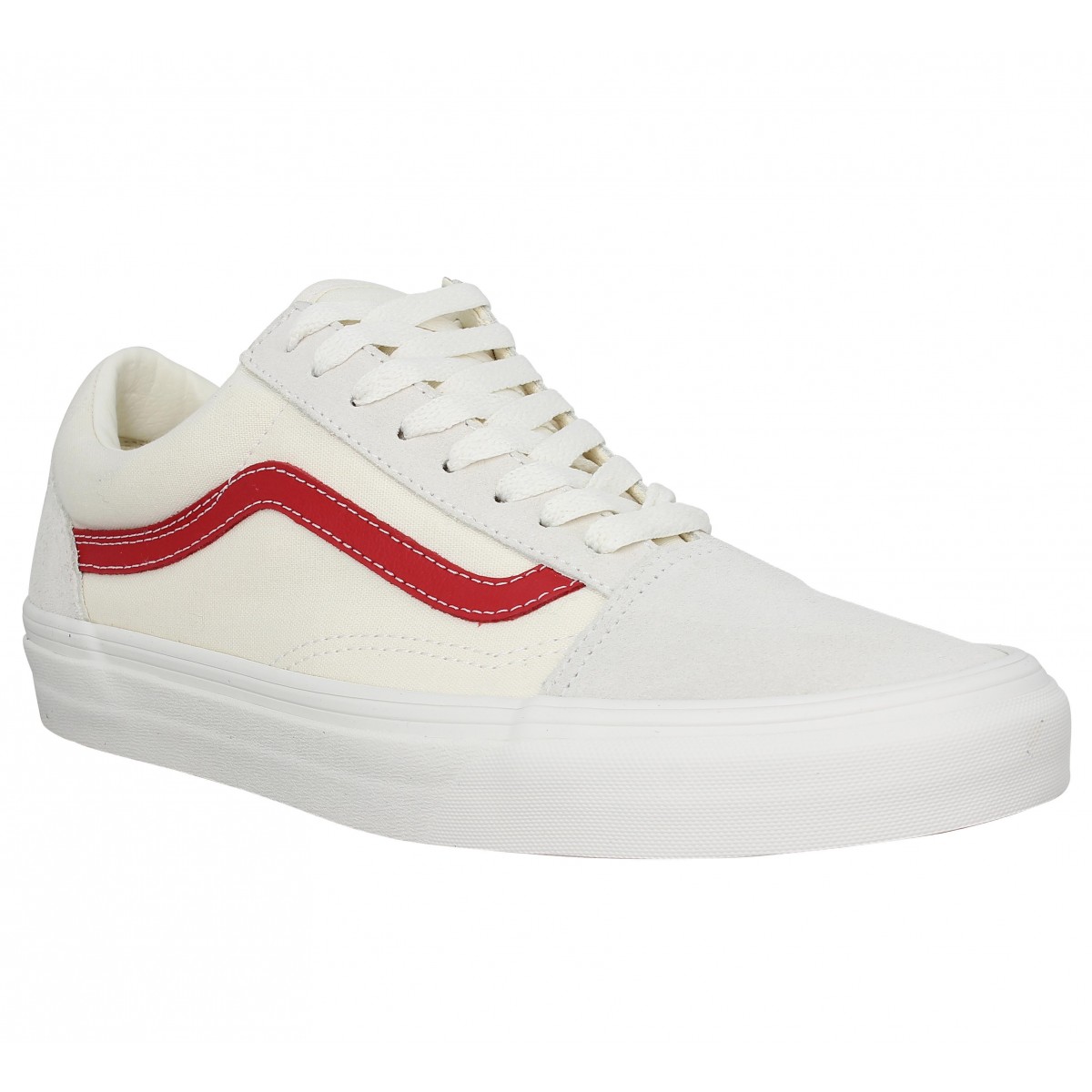 vans blanche ligne rouge