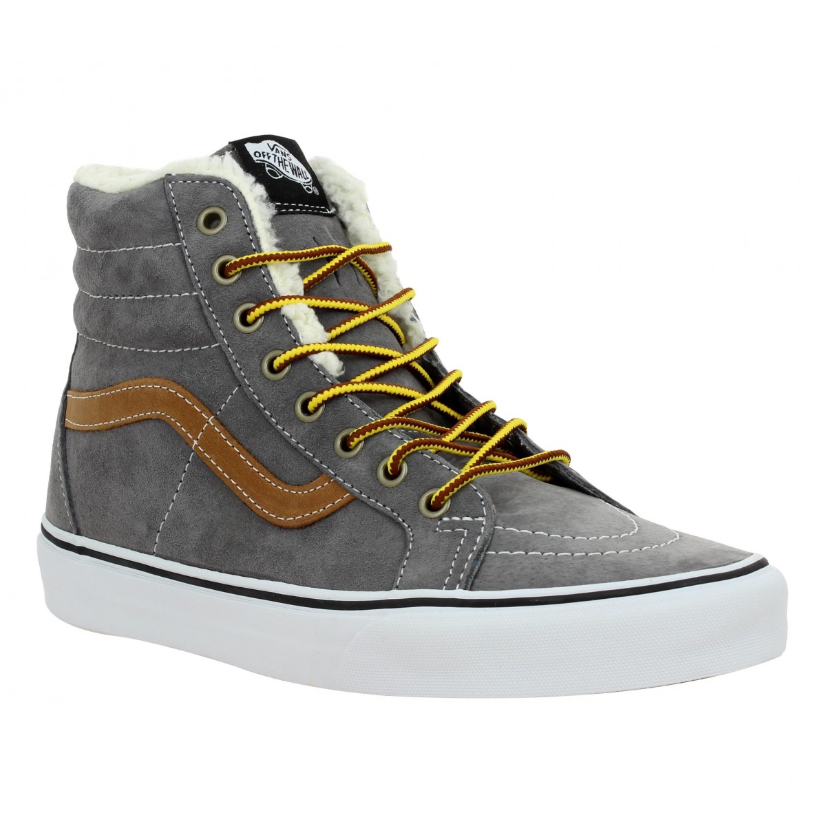 Baskets VANS SK8 Hi Reissue velours + fourrure Homme Gris